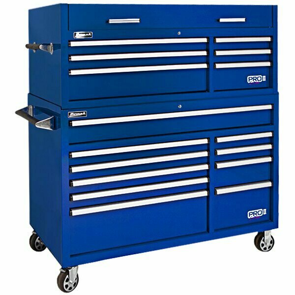 Homak Pro II 54'' Blue 10-Drawer Roller Cabinet BL04054210 571BL04054210